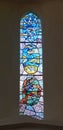 Wildlife pictures on stained glass window