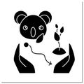 Wildlife protection glyph icon Royalty Free Stock Photo