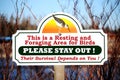 Wildlife protection sign Royalty Free Stock Photo