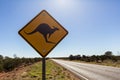 Wildlife protection sign on the Stuart highway in Australia Royalty Free Stock Photo