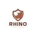 Rhino Logo with shield clipart