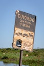 Wildlife Road Sign at the Transpantaneira, Pantanal, Mato Grosso, Brazil, South America