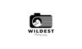 Wildlife shutter camera lens photography logo design icon vector template Royalty Free Stock Photo