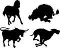 Wildlife silhouettes Royalty Free Stock Photo