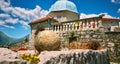 Wildlife on stones of orthodox church Island Gospa od Skrpjela Perast Boka Kotorska Montenegro