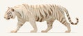 A wildlife tiger depicted via image technology on a white background Royalty Free Stock Photo