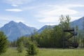 Wildlife Viewing Tower Reflections Lake Alaska Royalty Free Stock Photo