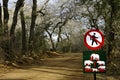 Wildlife warning signs in South African park Royalty Free Stock Photo