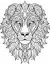 Lion head wild design art illustration coloring wildlife animal doodle drawing pattern Royalty Free Stock Photo