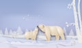 Wildlife Winter Scenes with polar bear