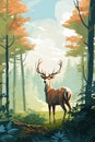 Wildlife in the Woods: A Dynamic Portrait of Deer in their Natur