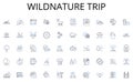 Wildnature trip line icons collection. Growth, Evolution, Progression, Advancement, Innovation, Improvement, Upgradation