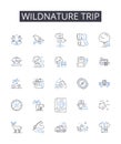 Wildnature trip line icons collection. Strategy, Guidance, Planning, Discussion, Feedback, Solutions, Insight vector and