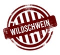 Wildschwein - red round grunge button, stamp Royalty Free Stock Photo