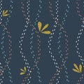 Wildwood floral seamless pattern. Vector forest print.