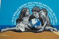 WILDWOOD, NEW JERSEY - September 17, 2020: A Painting of Three Children Holding a Globe With the Concept of Equality on the Royalty Free Stock Photo