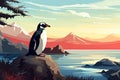 wilflife penguin on the coast by the sea Royalty Free Stock Photo