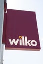 The Wilko sign hanging from a shop in the United Kingdom