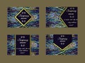 Set of business cards with van gogh inspired pattern. Will be fine for art gallery, exhibition, shop Royalty Free Stock Photo