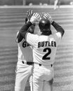 Will Clark Congratulated by Brett Butler after a HR