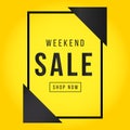 Vector weekend sale poster with yellow background