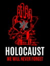 We Will Never Forget. Holocaust Remembrance Day. Yellow Star David. International Day of Fascist Concentration Camps and Ghetto Pr