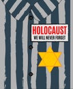 We Will Never Forget. Holocaust Remembrance Day. Yellow Star David. Royalty Free Stock Photo