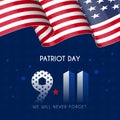 9 11 we will never forget September 11th USA patriot day square banner post background design