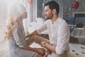 He will never let her go. Beautiful young couple looking at each Royalty Free Stock Photo