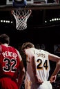 Will Perdue and Rik Smits Royalty Free Stock Photo