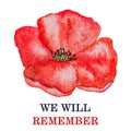 We will remember. Remembrance Day. Beautiful card