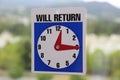 Will Return Sign Royalty Free Stock Photo