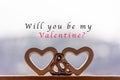 Will you be my Valentine? Double Heart shape as symbol of love Royalty Free Stock Photo