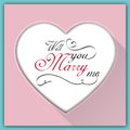 Will you marry me calligraphy card