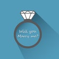 Will you marry me ring sign icon.