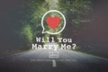 Will You Marry Me Valentine Romance Love Heart Dating Concept