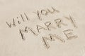 Will You Marry Me Written In Sand