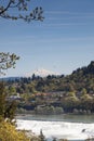 Willamette Falls and Mt. Hood Royalty Free Stock Photo