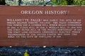 Willamette Falls in Oregon Historical Sign Royalty Free Stock Photo