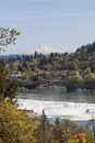 Willamette Falls and Mt. Hood Royalty Free Stock Photo