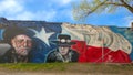 Wille Nelson and Stevie Ray Vaughn mural, Bishop Arts District, Dallas, Texas