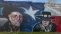 Wille Nelson and Stevie Ray Vaughn mural, Bishop Arts District, Dallas, Texas