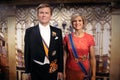 Willem-Alexander, king of the Netherlands and his wife Queen Maxima wax statues Royalty Free Stock Photo