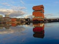 Willemdok, with MAS museum and residential and office buildings reflecting in the water Royalty Free Stock Photo