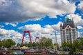 Willemsbrug in rotterdam with the afternoon blue cloud sky Royalty Free Stock Photo