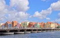 Willemstad, Curacao - 12/17/17: Queen Emma Pontoon Bridge in Willemstad, Curacao, in the Netherland Antilles Royalty Free Stock Photo