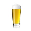 Willi cup beer glass pilsner golden with foam crown and drops of condensation dew altbier on white background Royalty Free Stock Photo