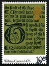 William Caxton 1476 UK Postage Stamp Royalty Free Stock Photo