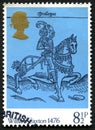 William Caxton UK Postage Stamp Royalty Free Stock Photo