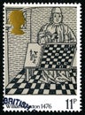 William Caxton UK Postage Stamp Royalty Free Stock Photo